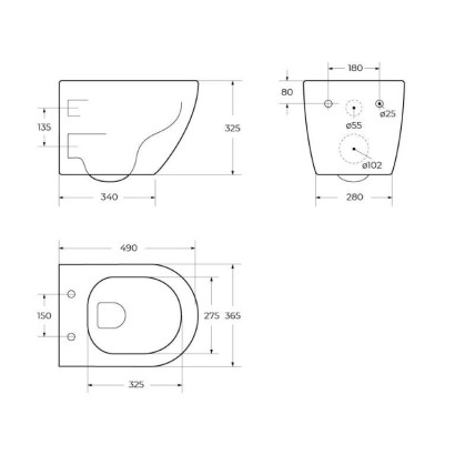 Унитаз подвесной безободковый с сиденьем BelBagno UNO BB3105CHR/SC