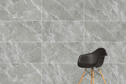Керамогранит Vitra 60x120 СилкМарбл / SilkMarble Бреча Серый Матовый R9