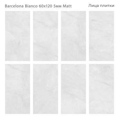 Керамогранит матовый Marbles BARCELONA BIANCO 60x120 5мм MATT