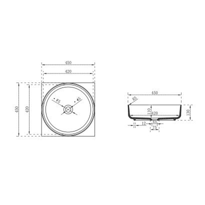 Раковина Solid Surface Vincea VBS-6S16MW, цвет белый матовый