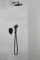 AQG Beta, душевой комплект ER208 на 2 потребителя: с круглым верхним душем 25 см и кронштейном 35 см, цвет черный матовый