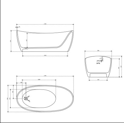 Ванна из искусственного камня Vincea VBT-6S03MW, 1700*800*630