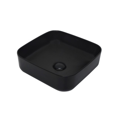 Раковина настольная квадратная, матовый черный, AQUAme AQM5011MB