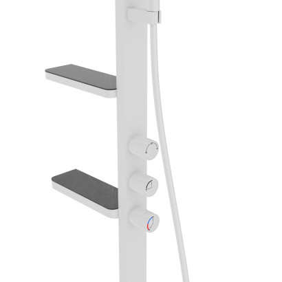 Душевая стойка Vincea Inspire VSFS-3I11 белый, черный, вороненая сталь