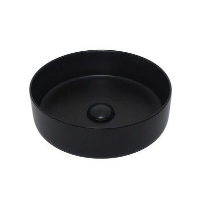 Раковина настольная круглая, матовая черная, AQUAme AQM5012MB