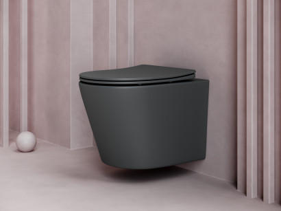 Унитаз подвесной Ceramicanova Balearica Rimless CN6000MDH темный антрацит матовый