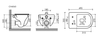 Унитаз подвесной Ceramicanova Modena Rimless CN6063 белый