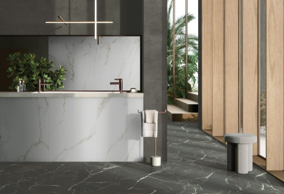 Керамогранит Vitra 60x60 СилкМарбл / SilkMarble Порто Неро Матовый R9