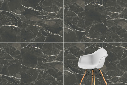 Керамогранит Vitra 60x60 СилкМарбл / SilkMarble Порто Неро Матовый R9